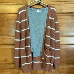 Pink and white cardigan